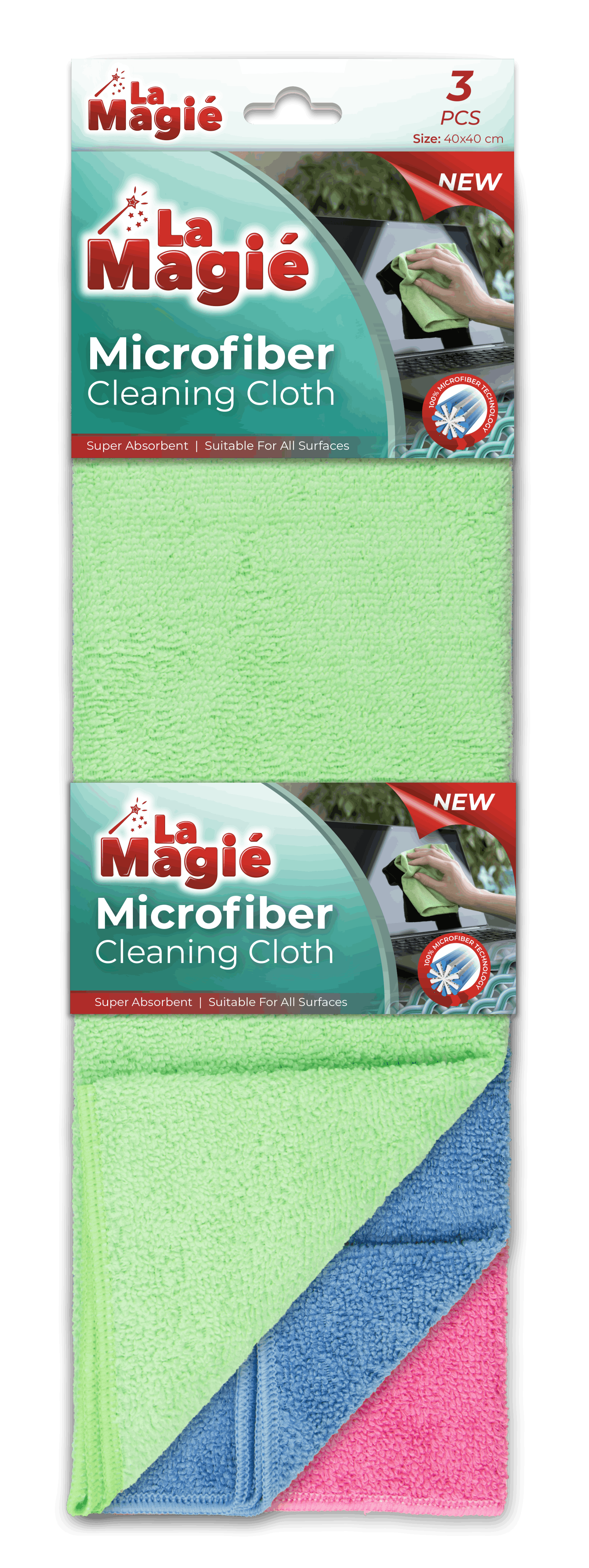 LA MAGIÉ MICROFIBER CLEANING CLOTH 3 PCS 240 GR